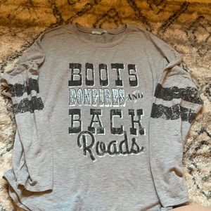 Oversized vintage look long sleeve shirt